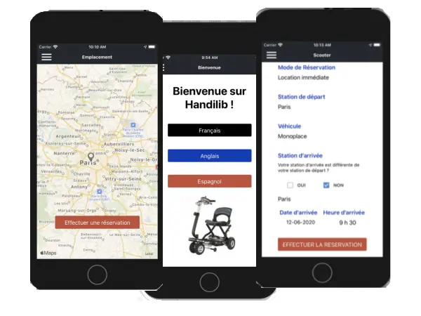 Application mobile de location de scooters